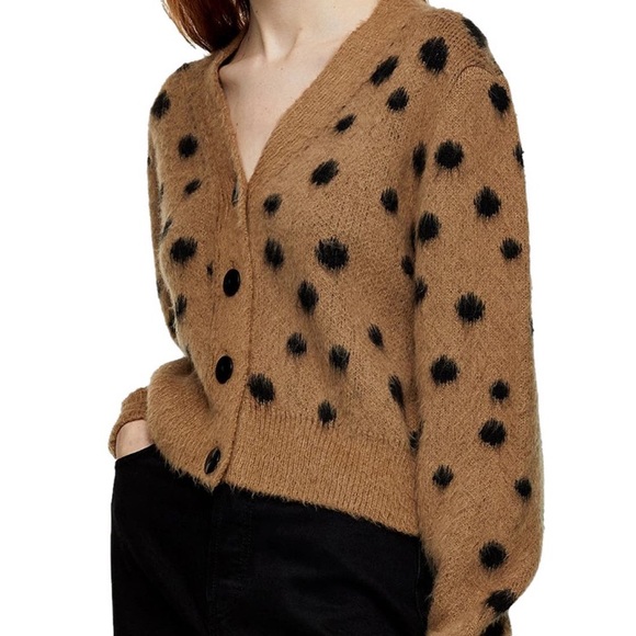 TOPSHOP Mixed Spot Cardigan. NWT NEVER WORN - Picture 2 of 10